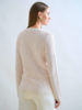 SILK AND COTTON V NECK CARDIGAN: IVORY - Copy