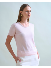 CREWNECK TANK TOP: WHITE AND PINK WITH SEQUINS