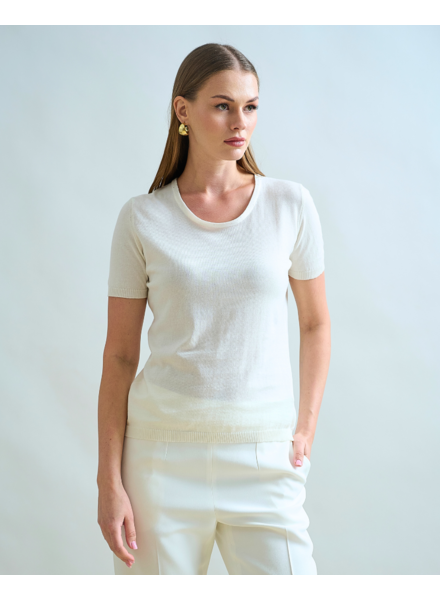 CREWNECK TANK TOP WHITE WITH SEQUINS