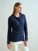 V NECK CARDIGAN: BLACK AND NAVY