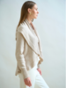SHAWL NECK SWEATER WITH SEQUINS: SAND