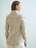 SHAWL NECK SWEATER WITH SEQUINS: SAND