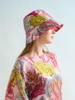 PRINTED LINEN HAT : CORAL : PINK