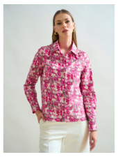 STRAIGHT-CUT COTTON SHIRT: FIORI : PINK