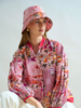 BALLOON SLEEVE SILK SHIRT: CAPRI PRINTED: PINK