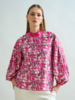 BALLOON SLEEVE COTTON SHIRT: FIORI : PINK