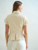 TAILORED SHORT-SLEEVE JACKET: MATELASSÉ: IVORY