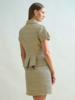 TAILORED SHORT-SLEEVE JACKET: GOLD LINEN