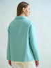 DOUBLE-FACE CASHMERE SHIRT JACKET: TURQUOISE-IVORY