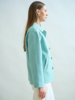DOUBLE-FACE CASHMERE SHIRT JACKET: TURQUOISE-IVORY