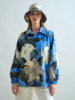 CLASSIC COTTON SHIRT WIDER SLEEVE: BERGAMO PRINT: BLUE