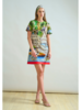 COTTON SHORT SHIFT DRESS: COMO PRINT