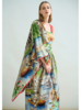LONG POET COTTON DRESS WITH WAIST AND STRAPS: COMO PRINT