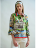 CLASSIC SHIRT WITH RUFFLED SLEEVES: LAKE COMO PRINT
