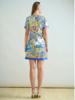 COTTON SHORT SHIFT DRESS: CAPRI PRINT: BLUE
