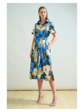 NO WAIST HALFSLEEVEES  DRESS: BERGAMO PRINT: BLUE