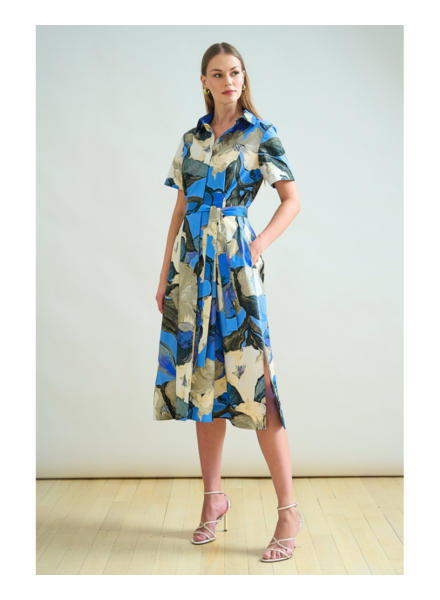 NO WAIST HALFSLEEVEES  DRESS: BERGAMO PRINT: BLUE