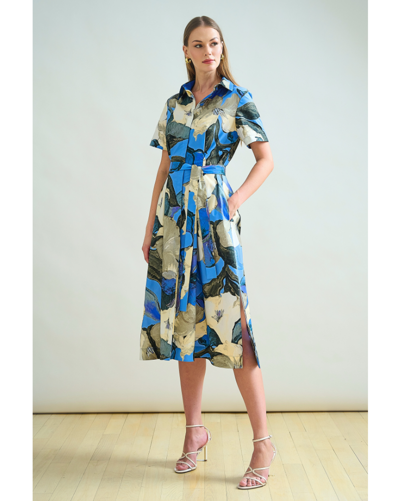 NO WAIST HALFSLEEVEES  DRESS: BERGAMO PRINT: BLUE