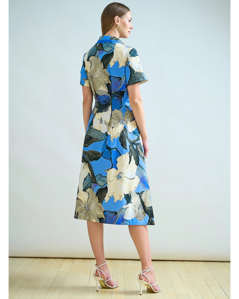 NO WAIST HALFSLEEVEES  DRESS: BERGAMO PRINT: BLUE