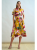 NO WAIST HALFSLEEVEES  DRESS: BERGAMO PRINTED: PINK