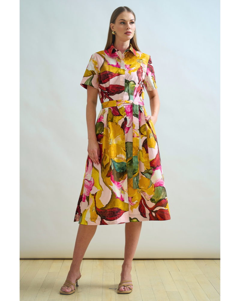 NO WAIST HALFSLEEVEES  DRESS: BERGAMO PRINTED: PINK