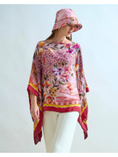 CASHMERE PRINTED PONCHO: CAPRI: PINK