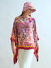 CASHMERE PRINTED PONCHO: CAPRI: PINK