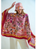 CASHMERE PRINTED PONCHO: CAPRI: PINK
