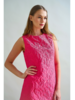 SHIFT SLEEVELESS DRESS: MATELASSE: FUSCHIA