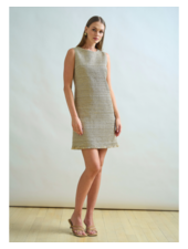 SHIFT SLEEVELESS DRESS: GOLD