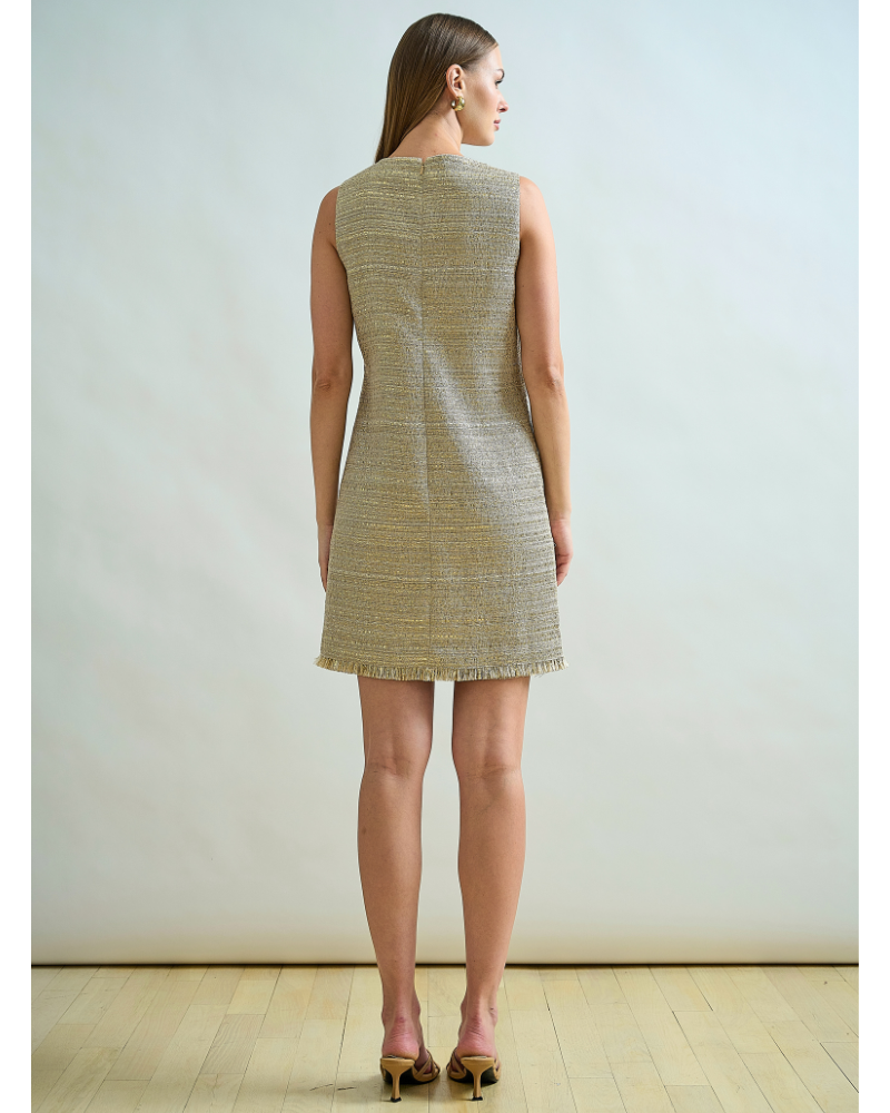 SHIFT SLEEVELESS DRESS: GOLD