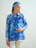 COLLARED COTTON PRINTED SHIRT:CORSICA: BLUE