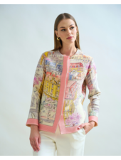 WOOL PRINTED CREWNECK JACKET: PARIS