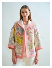 WOOL PRINTED JACKET: PARIS