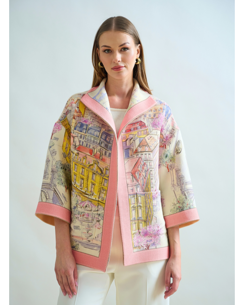 WOOL PRINTED JACKET: PARIS