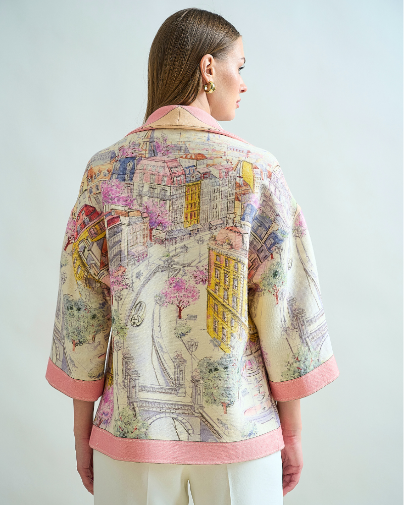WOOL PRINTED JACKET: PARIS