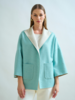 DOUBLE FACE JACKET: TURQUOISE AND IVORY