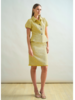 TWEED KNEE LENGTH SKIRT: YELLOW