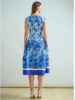 LONG COTTON DRESS WITH CAP SLEEVES: CORSICA: BLUE