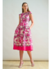 LONG COTTON DRESS WITH CAP SLEEVES: FIORI : PINK