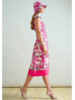 LONG COTTON DRESS WITH CAP SLEEVES: FIORI : PINK