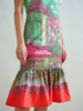 RUFFLED SHIRT DRESS, NO WAIST WITH SHORT SLEEVES: PRINTED FONTANA