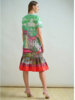 RUFFLED SHIRT DRESS, NO WAIST WITH SHORT SLEEVES: PRINTED FONTANA