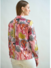 STRAIGHT-CUT SILK SHIRT WITH REGULAR COLLAR: CORAL: PINK