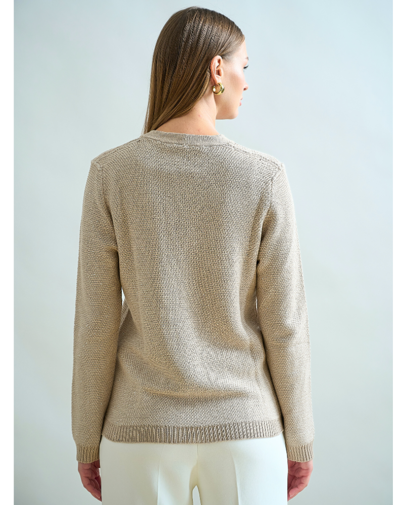 SILK AND CASHMERE V NECK CARDIGAN: IVORY