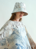 PRINTED SILK  BUCKET HAT: SAFARI: MULTI