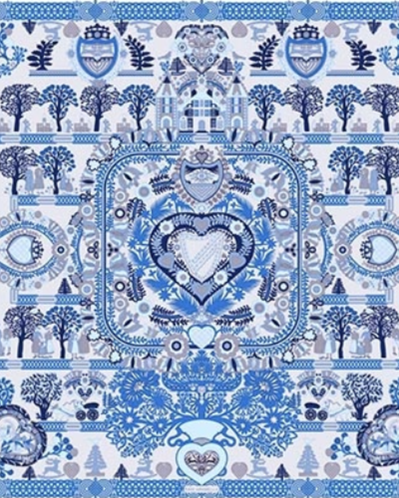 PRINTED CASHMERE SCARF: ELIZABETH: MOONLIGHT