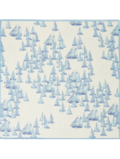 PRINTED CASHMERE SCARF: REGATTA: BLUE