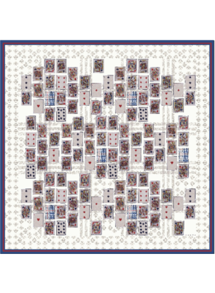 PRINTED CASHMERE SCARF: CARDS:IVORY