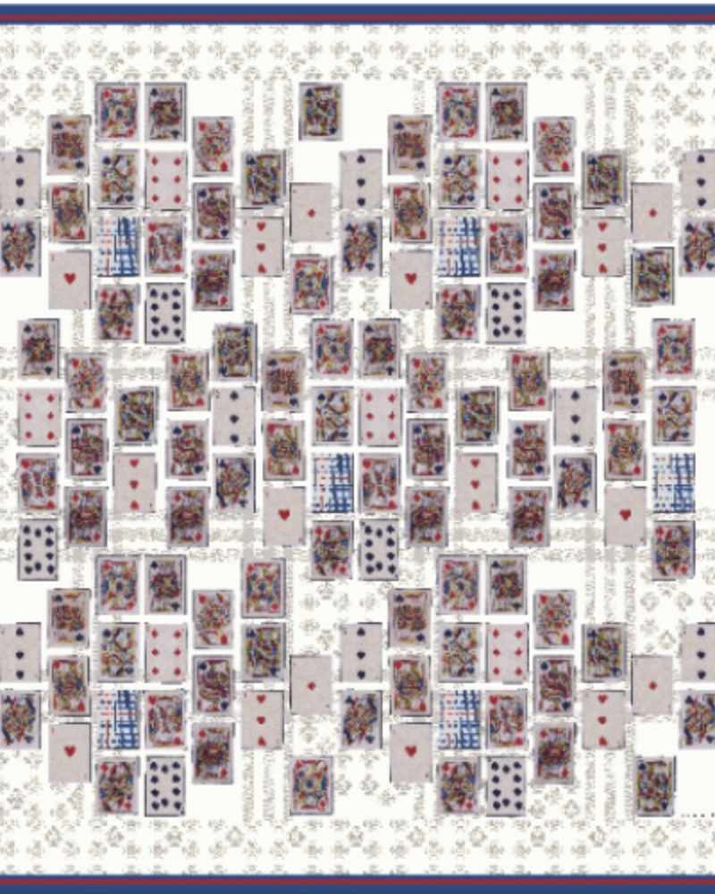 PRINTED CASHMERE SCARF: CARDS:IVORY